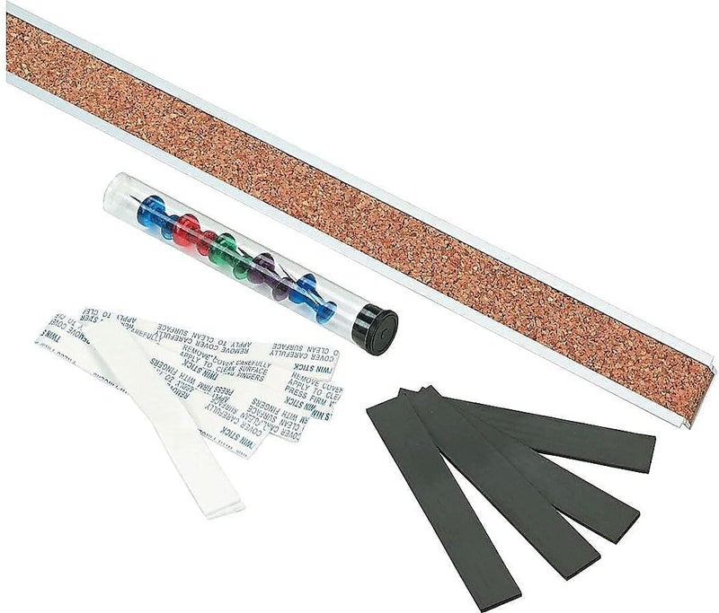 Quartet Bulletin Bar Pin Strip Cork Board 36" x 1", For Classroom, Office, Cubicle, Aluminum Frame (Z2005) - Image 4
